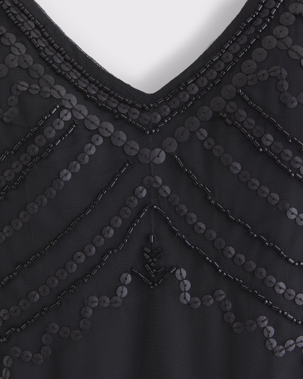 Women's Tie-Back Beaded Slip Midi Dress | Women's Sale | Abercrombie.com