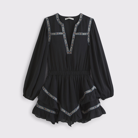 Женские платья Abercrombie & Fitch Long-Sleeve Easy Waist Ruffle Mini Dress