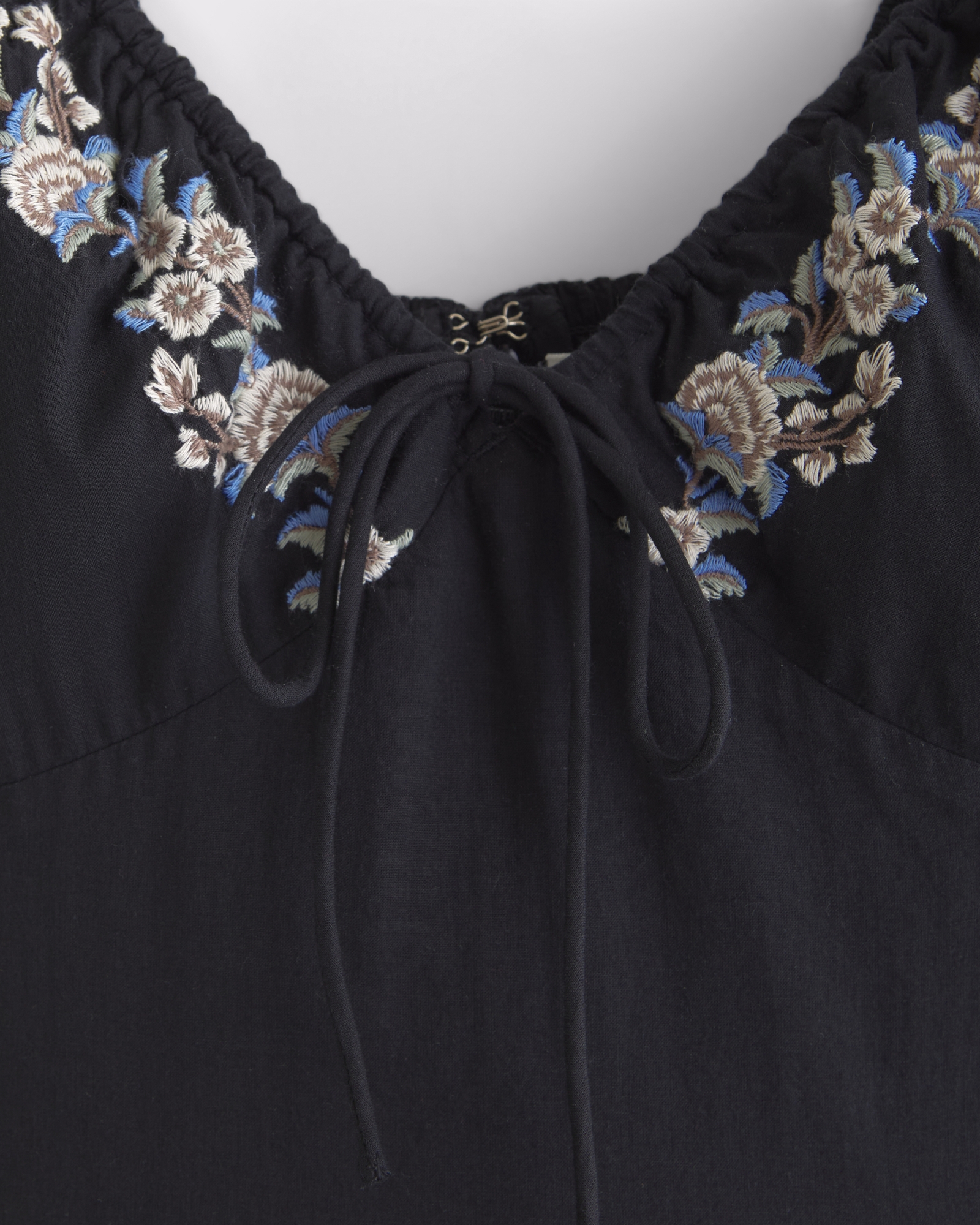 Puff Sleeve Tie-Front Mini Dress