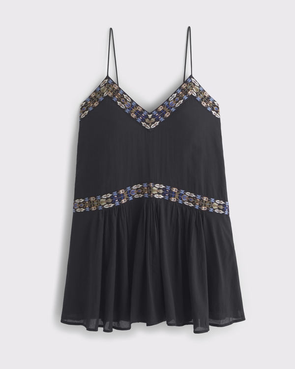 V-Neck Flowy Mini Skort, Black view 1