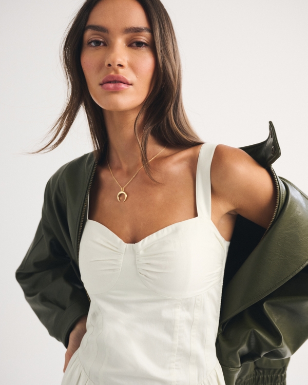 100% Cotton Corset Maxi Dress, Cream view 2