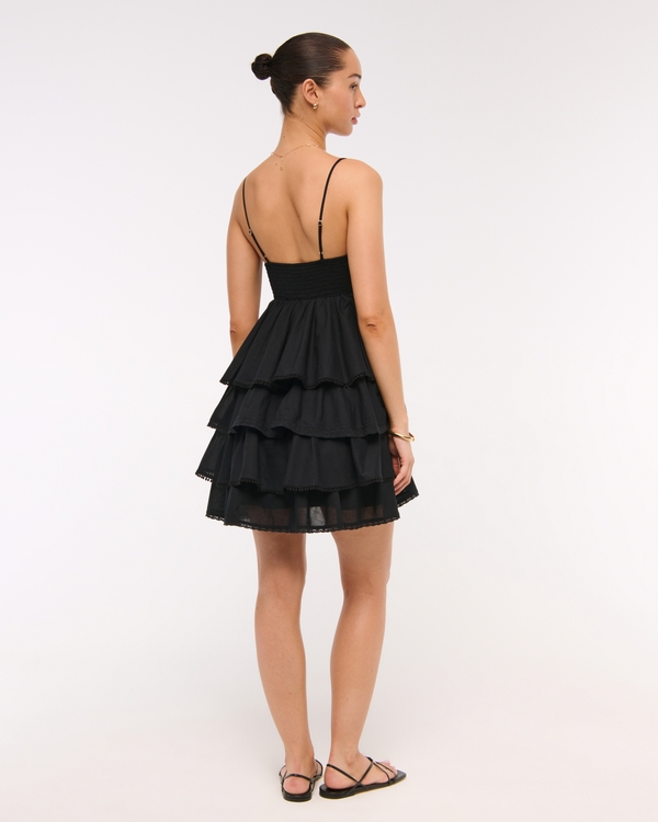 V-Neck Ruffle Tiered Mini Dress
