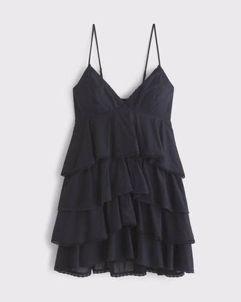 V-Neck Ruffle Tiered Mini Dress