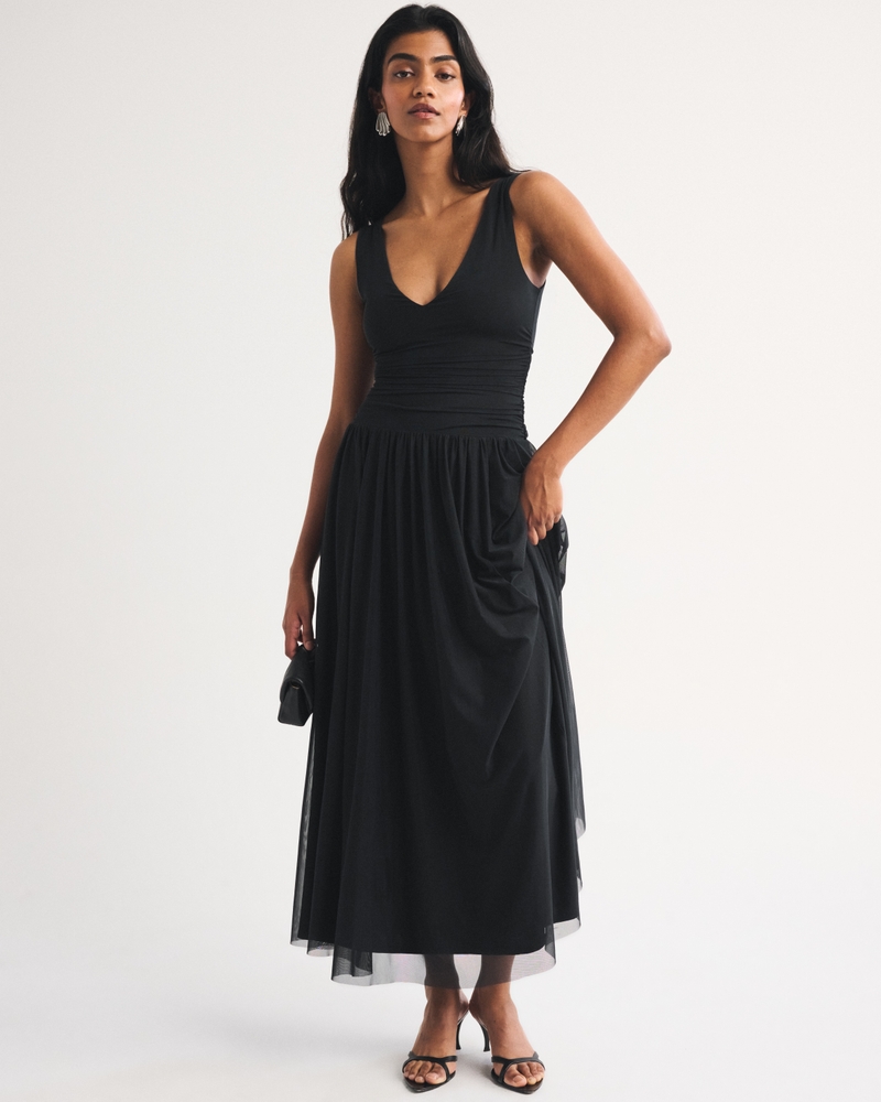 The A&F Convertible Mesh Maxi Dress - thumbnail 2
