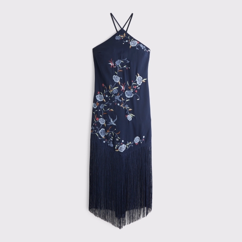 Женские платья Abercrombie & Fitch High Neck Fringe Midi Dress