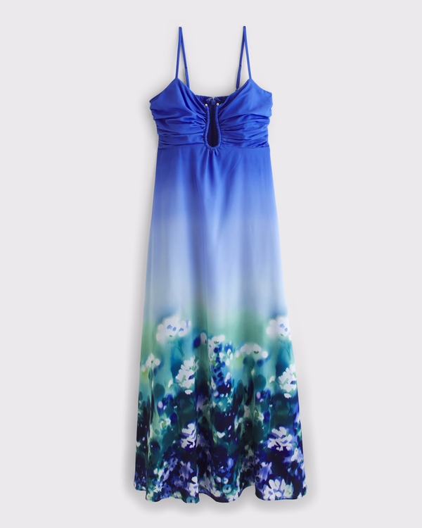 knee length dresses for ladies Imeraldia Hardware Halter Maxi Dress Currant main image 0