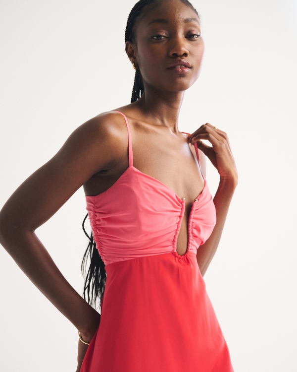 Bra-Free Hardware Maxi Dress, Coral view 2