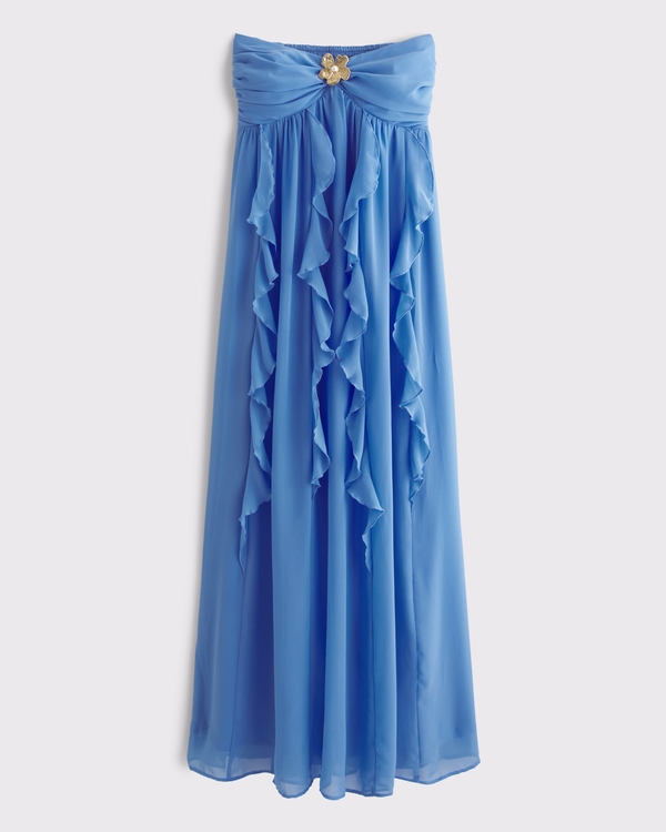 Bra-Free Strapless Hardware Maxi Dress
