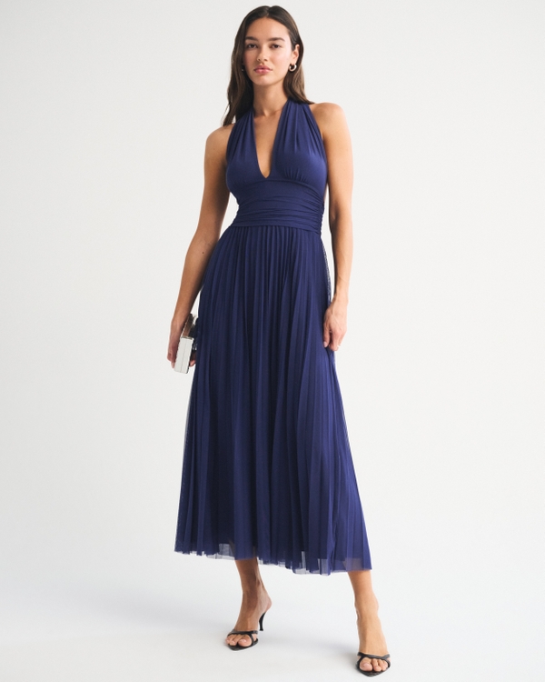 A&F Giselle Convertible Maxi Dress, Midnight Blue view 1