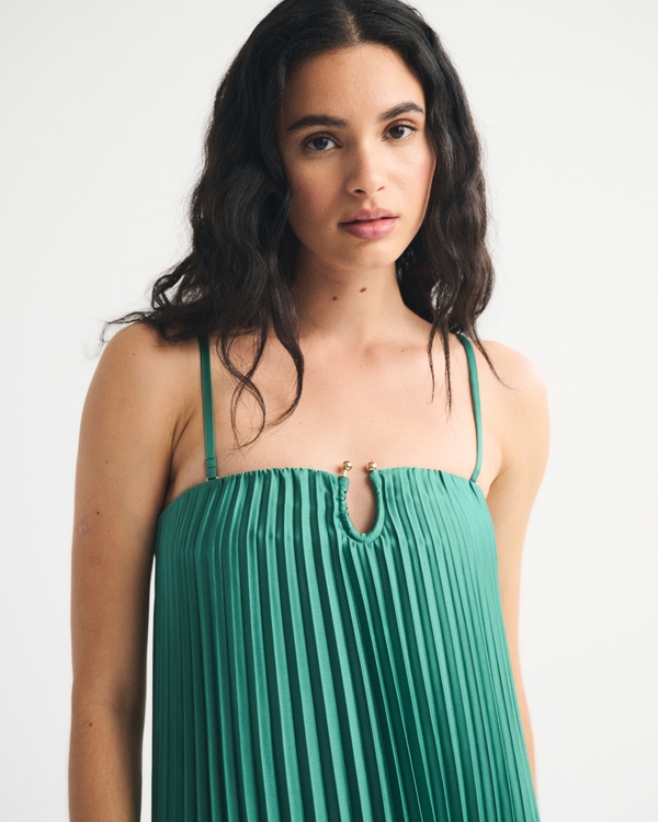 A&F Giselle Hardware Flowy Maxi Dress, Dark Jade view 2