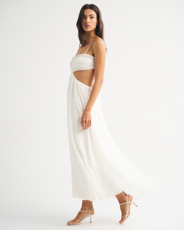 Women's Bra-Free Babydoll Cutout Beaded Maxi Dress | Women's Dresses &  Jumpsuits | Abercrombie.com