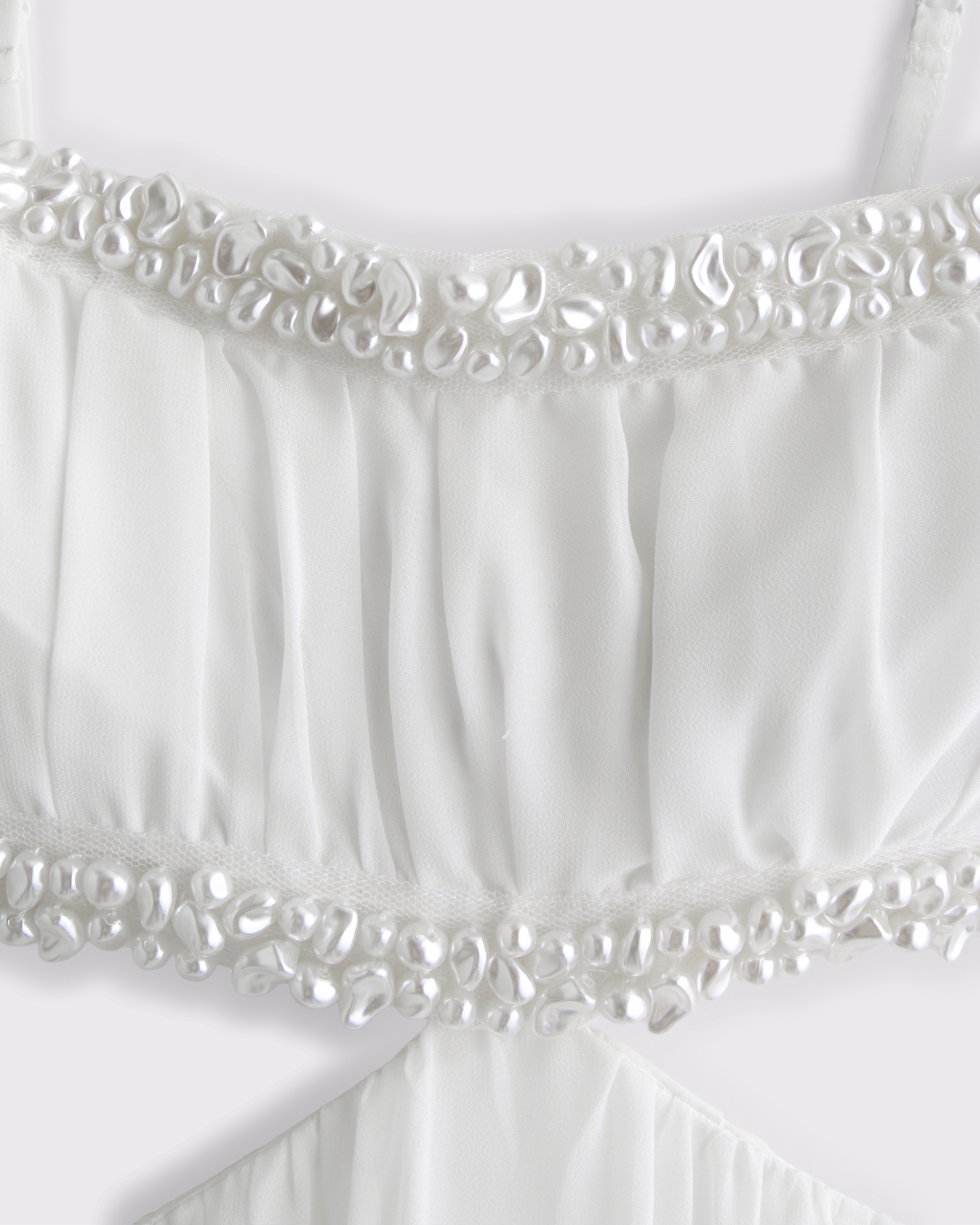 Bra-Free Babydoll Cutout Beaded Maxi Dress