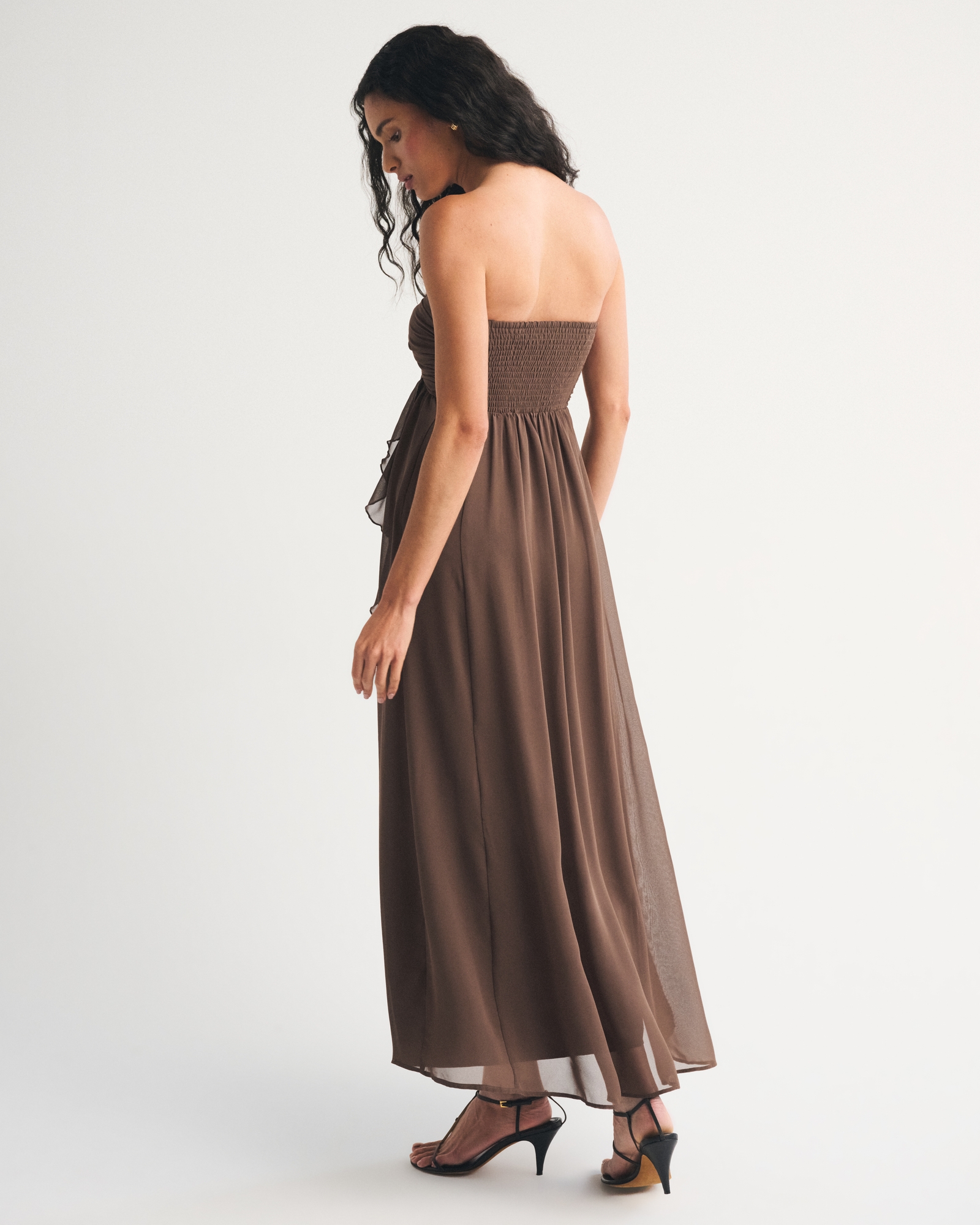 Bra-Free Strapless Hardware Maxi Dress