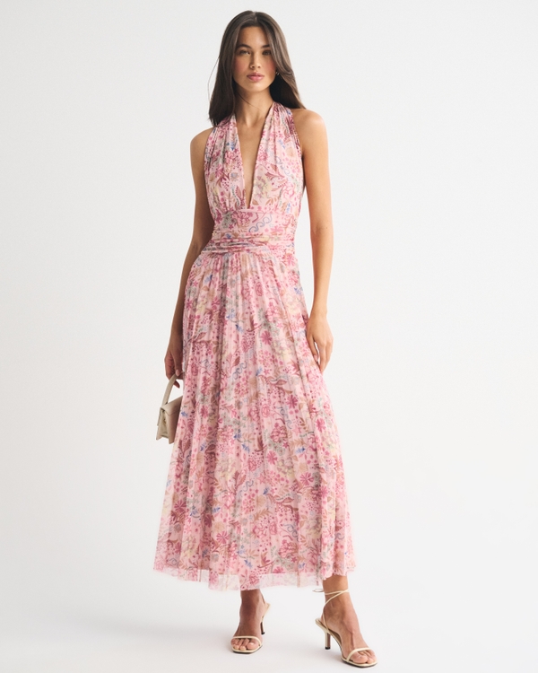 A&F Giselle 5-in-1 Convertible Maxi Dress, Pink Floral view 1