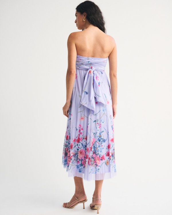 abercrombie pink floral dress Abercrombie & Fitch flutter sleeve dipped waist maxi gown dress in pink  floral