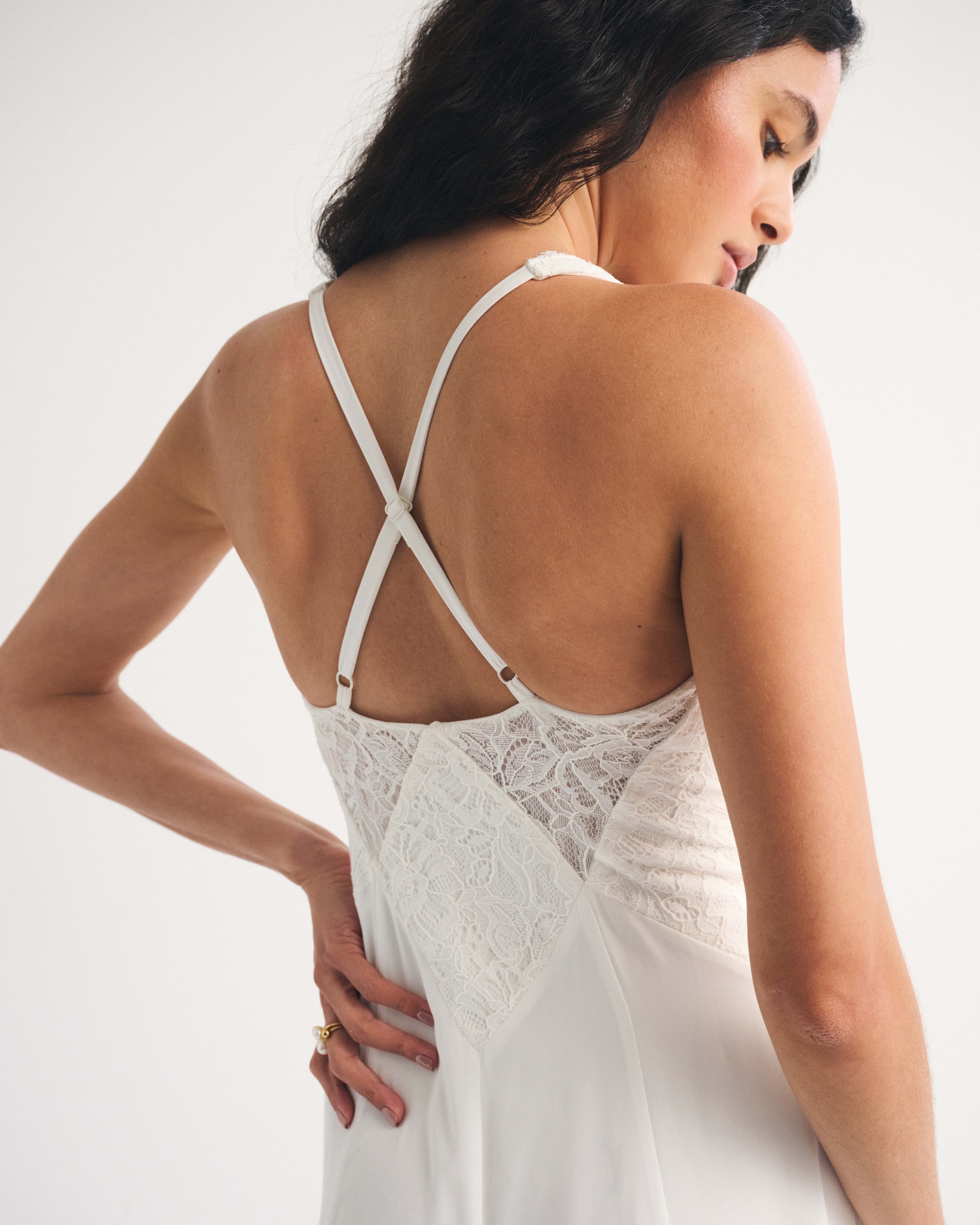 Женские платья Abercrombie & Fitch Bra-Free Lace-Trim Flowy Maxi Dress — фото 3