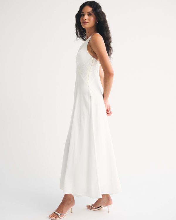 chinese dress ladies Picnic Weather White Stripe Sleeveless Maxi Dress main image 0