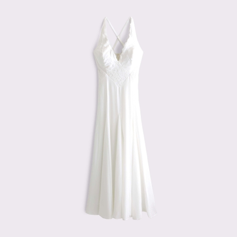 Женские платья Abercrombie & Fitch Bra-Free Lace-Trim Flowy Maxi Dress