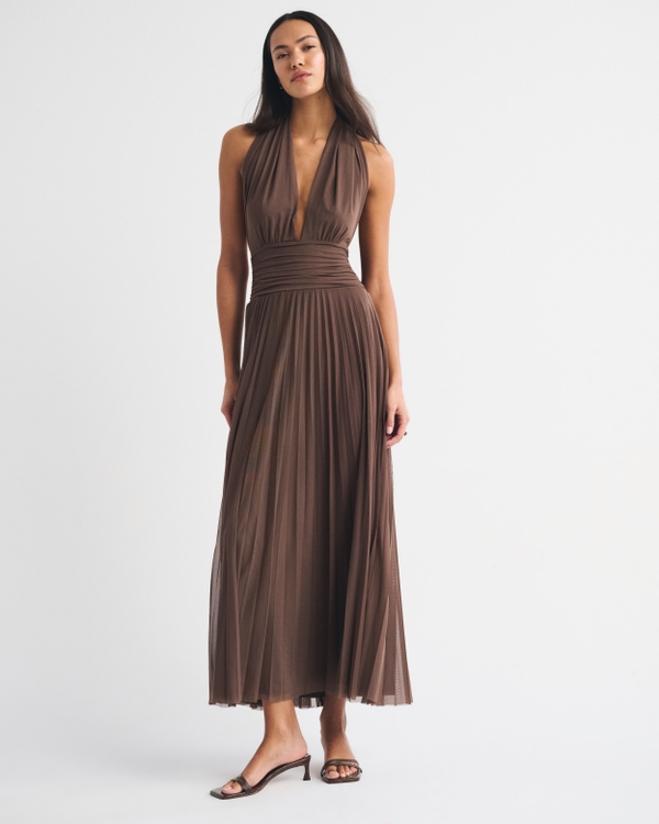 A&F Giselle Convertible Maxi Dress, Chestnut view 1