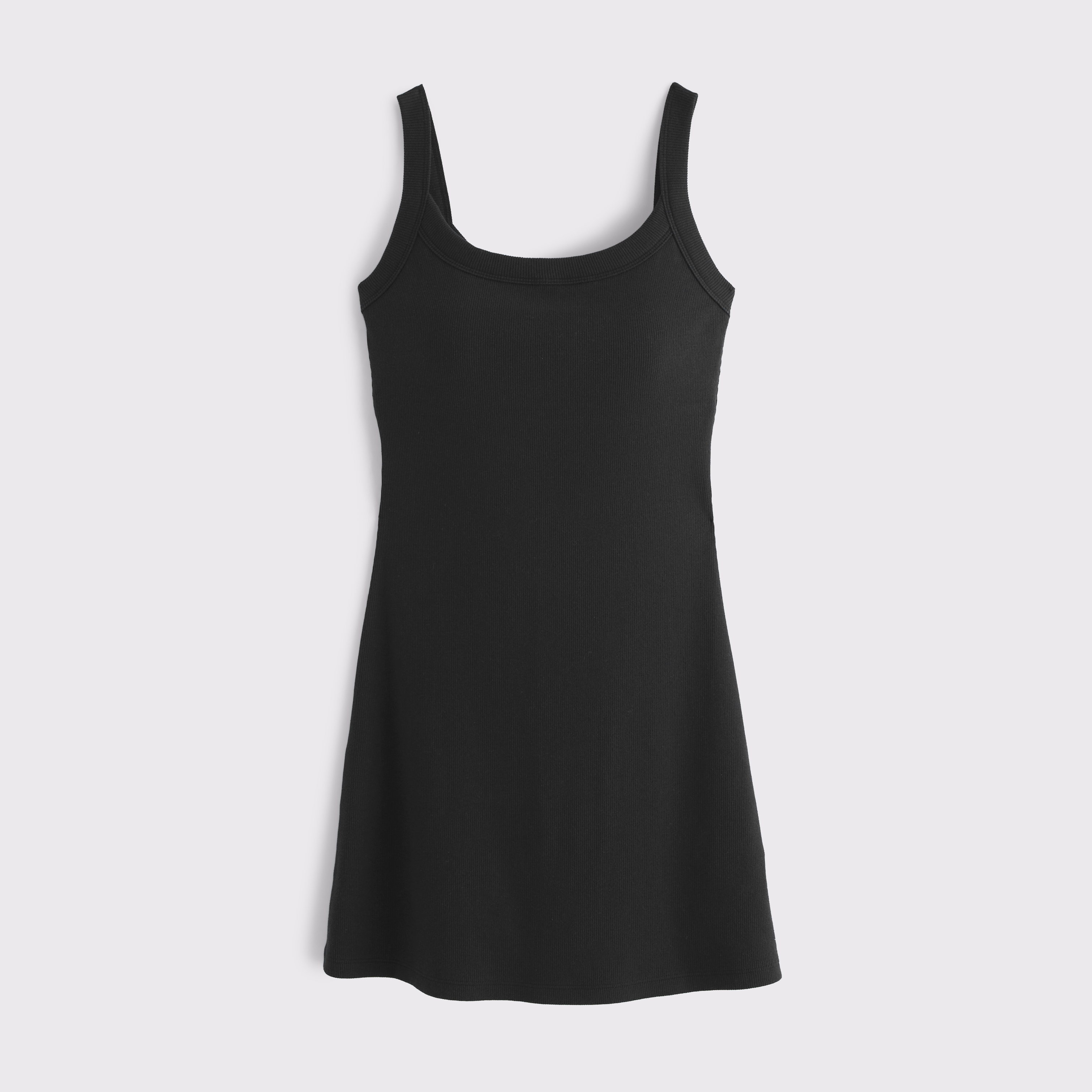 Женское платье Abercrombie & Fitch Bra-Free Essential 90s Rib Mini, цвет: Чёрный — фото 1