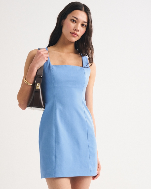 Minivestido con cuello cuadrado Forme para llevar sin sujetador, Azul Francia view 2