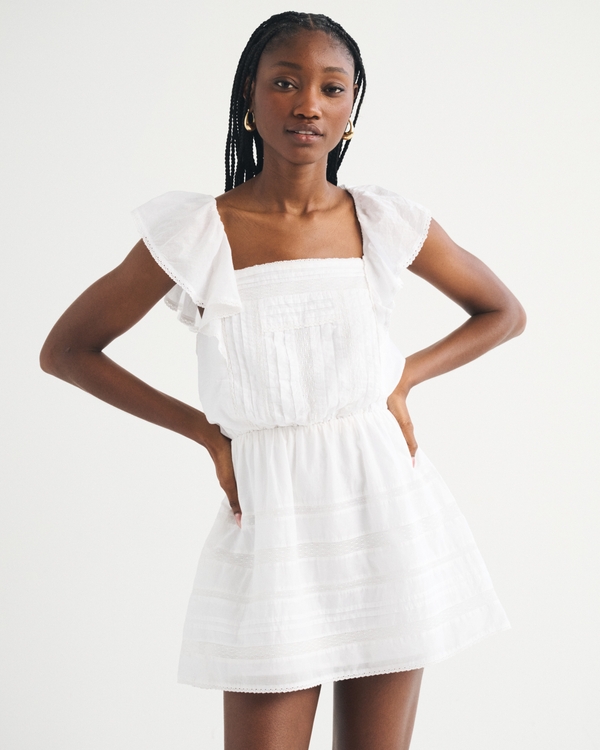 Angel Sleeve Easy Waist Skort, White view 1