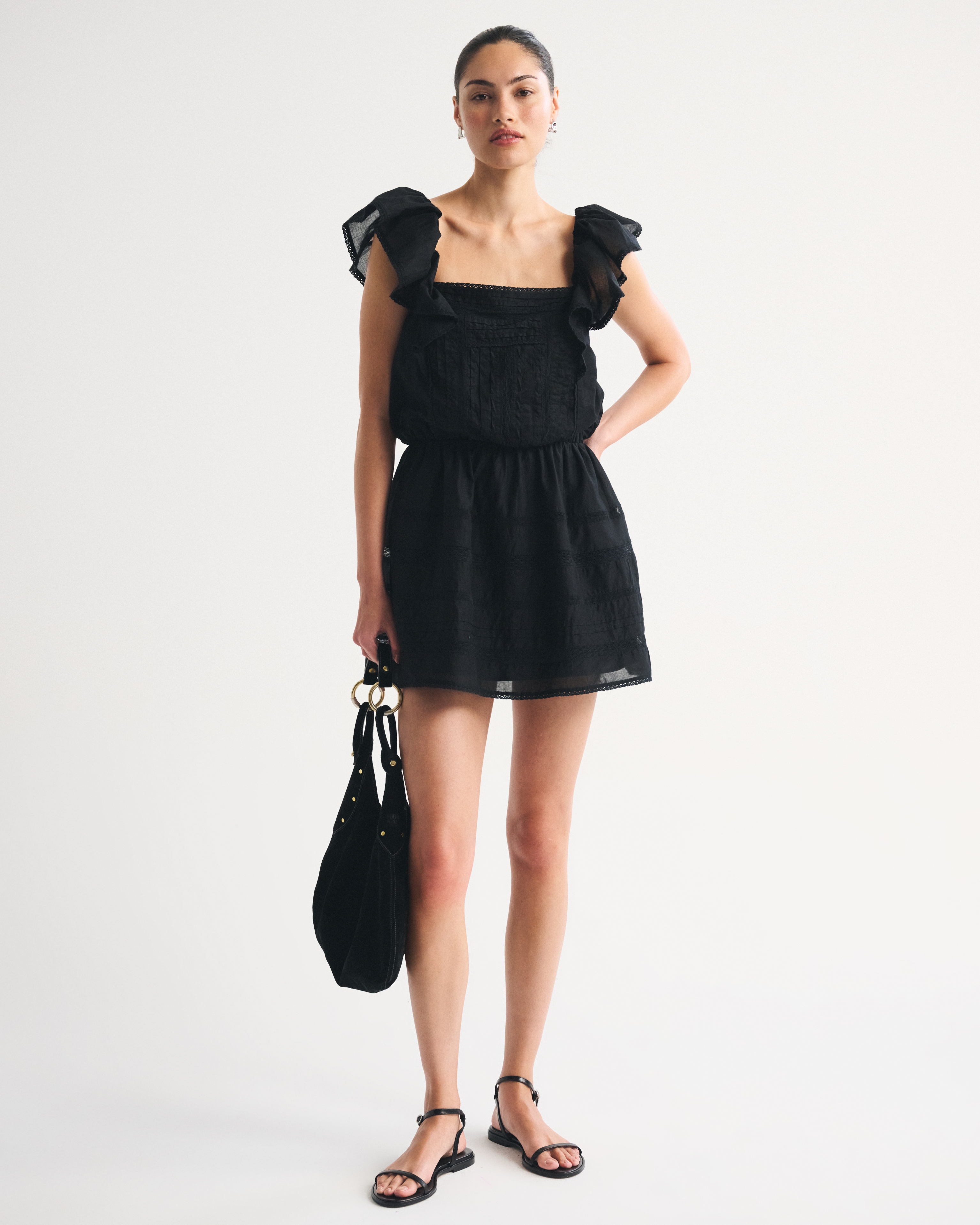 Angel Sleeve Easy Waist Skort - Black