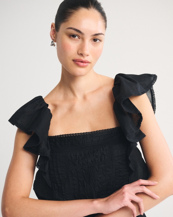 Angel Sleeve Easy Waist Skort, Black view 2