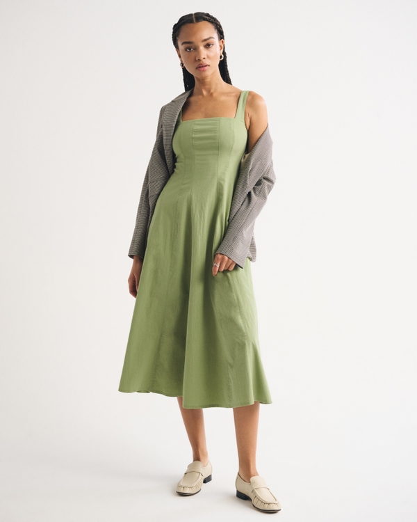 A&F Mila Midi Dress, Light Green view 1