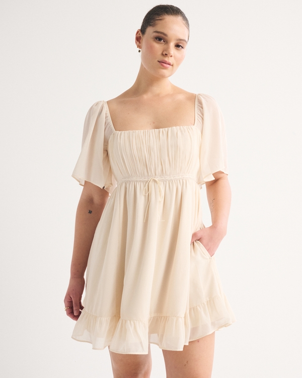 angel sleeve sheer mini dress abercrombie Angel Sleeve Sheer Mini Dress