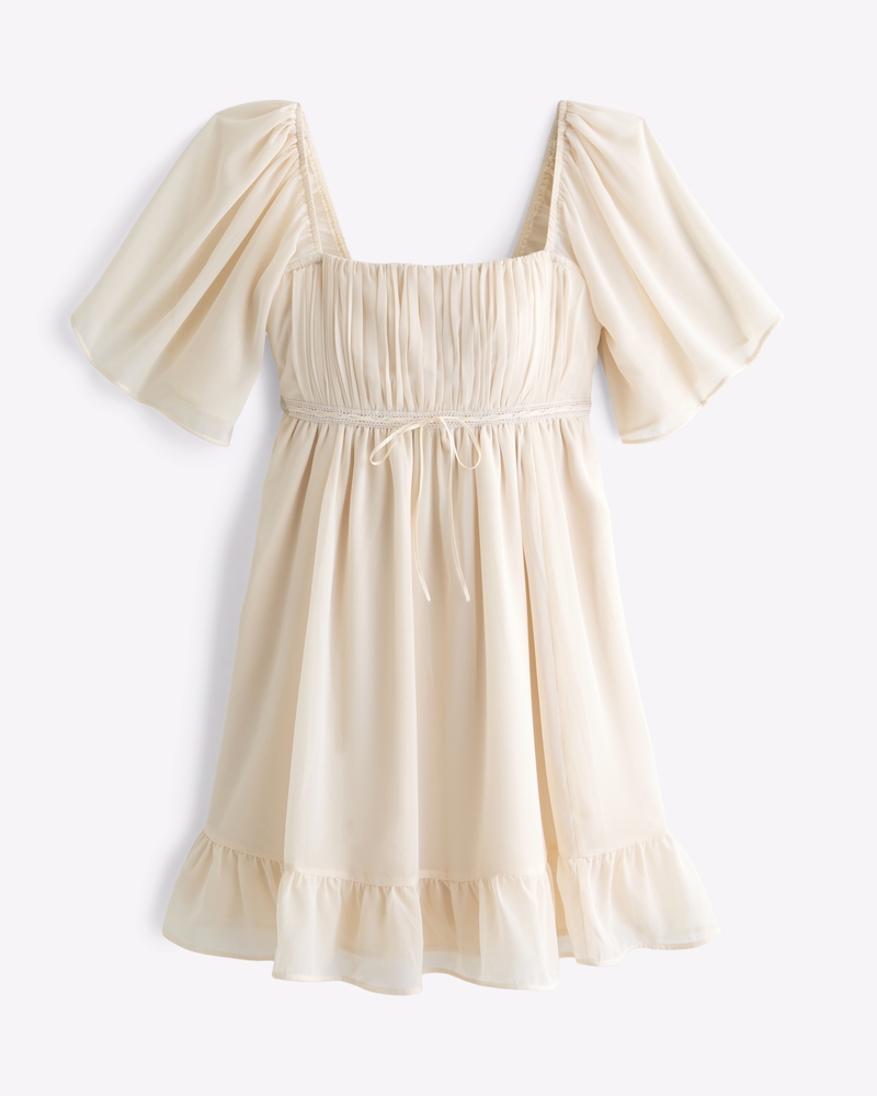 angel sleeve sheer mini dress abercrombie Abercrombie & Fitch The A&F Emerson Angel Sleeve Mini Dress