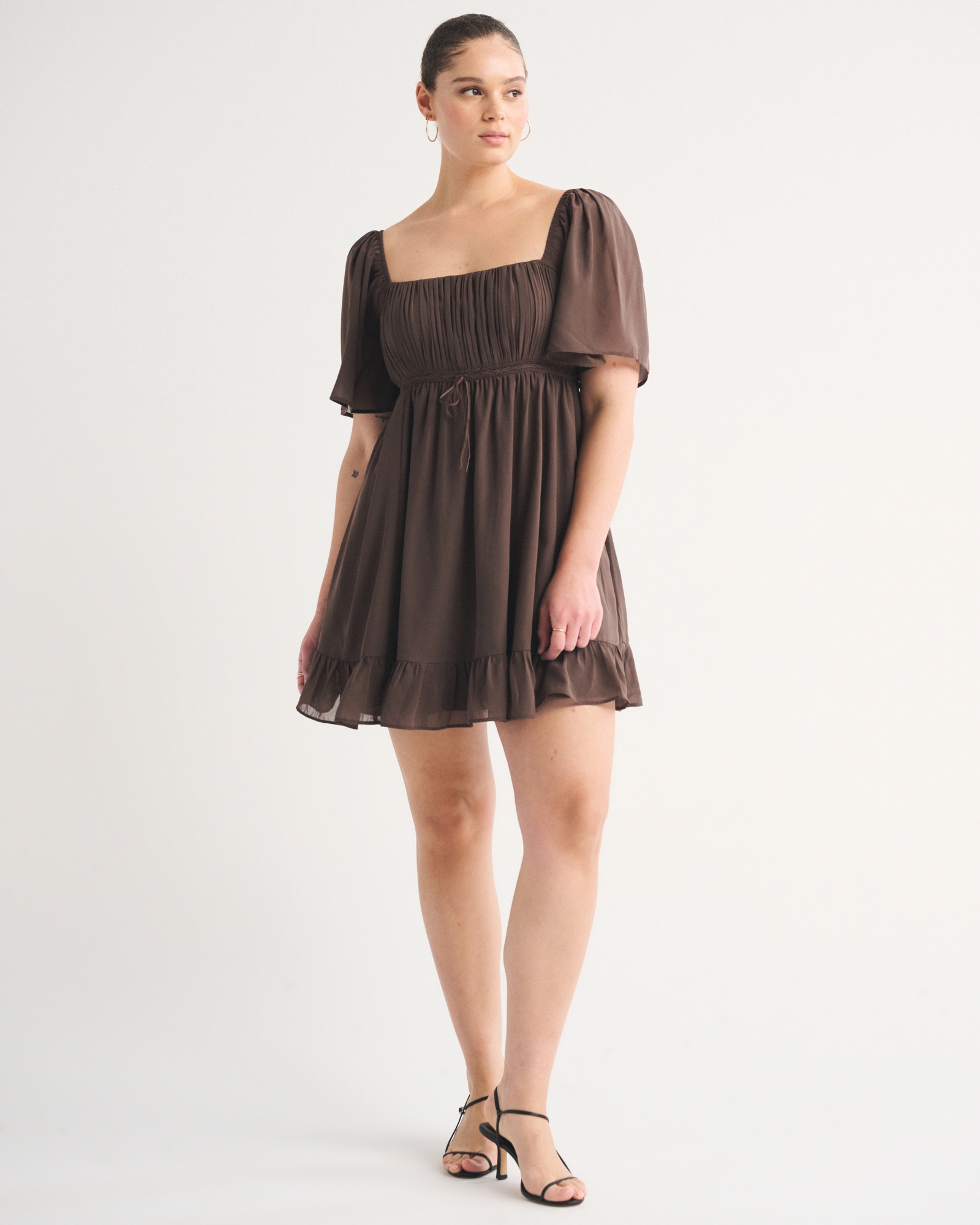 angel sleeve sheer mini dress abercrombie Angel Sleeve Sheer Mini Dress