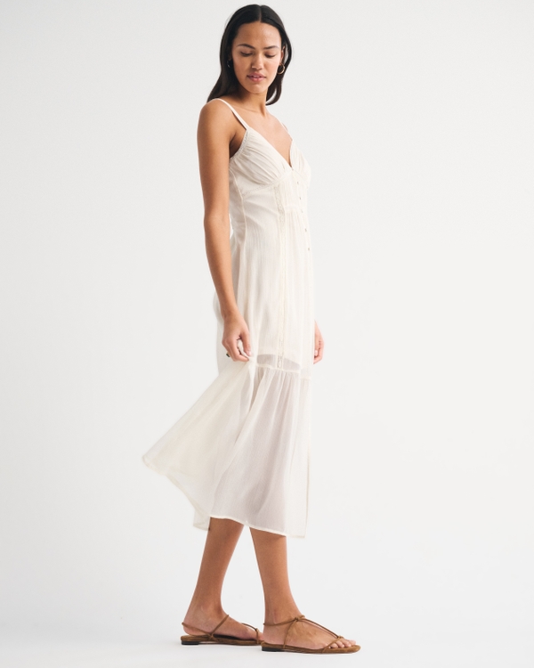Bra-Free Button-Through Duster Midi Dress