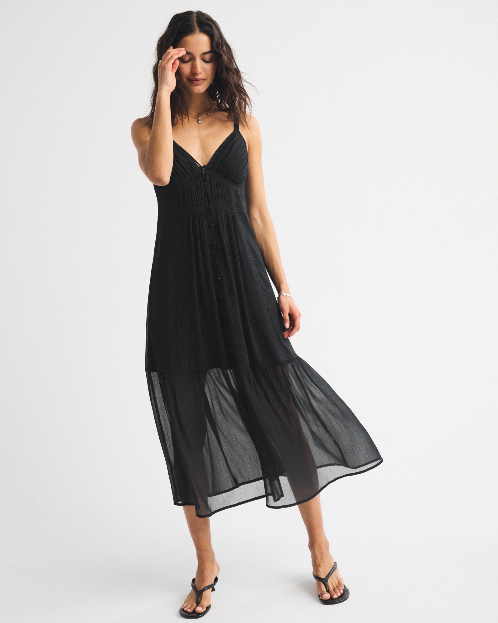 Bra-Free Button-Through Duster Midi Dress