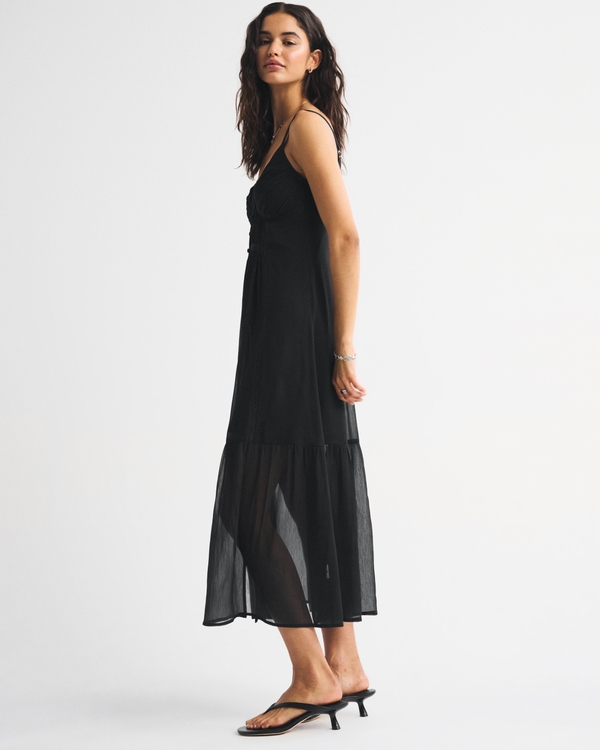 Bra-Free Button-Through Duster Midi Dress