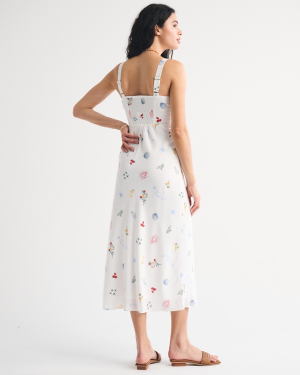 Bra-Free V-Neck Slip Midi Dress
