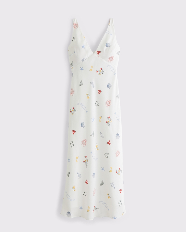 Bra-Free V-Neck Slip Midi Dress
