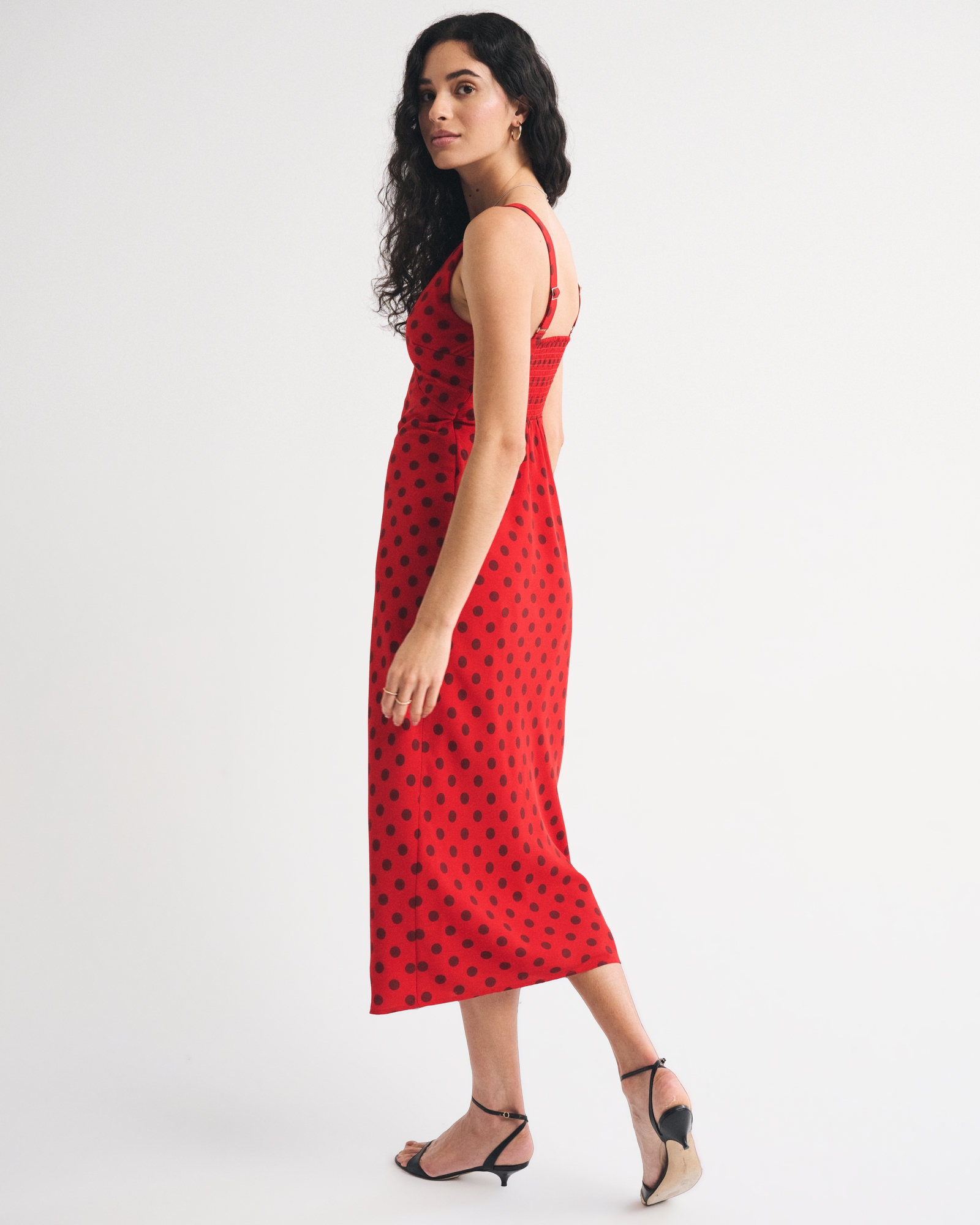 Bra-Free V-Neck Slip Midi Dress