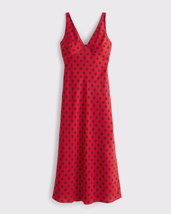 Bra-Free V-Neck Slip Midi Dress