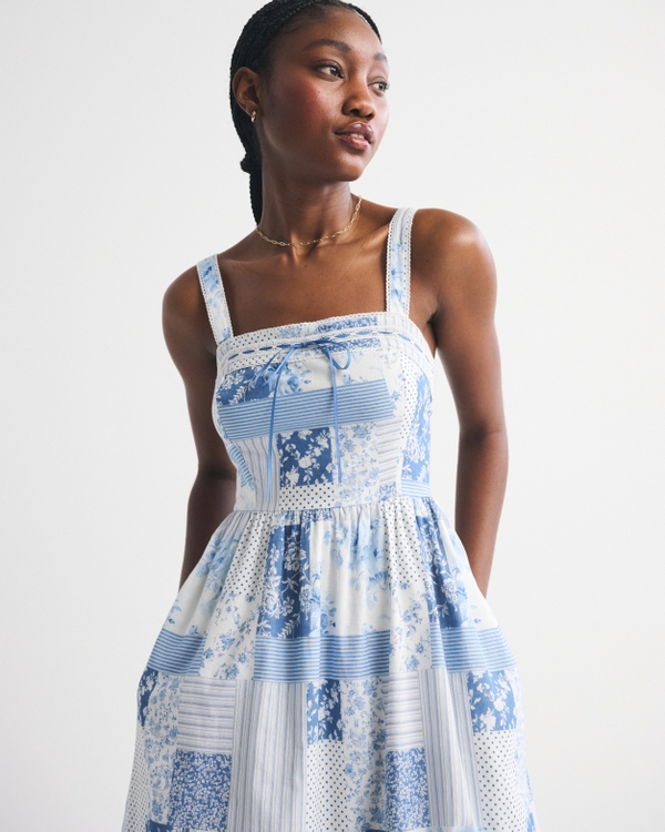 A&F Emerson Midi Dress, White Patchwork view 2