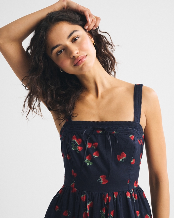 A&F Emerson Midi Dress, Deep Navy Pattern view 2