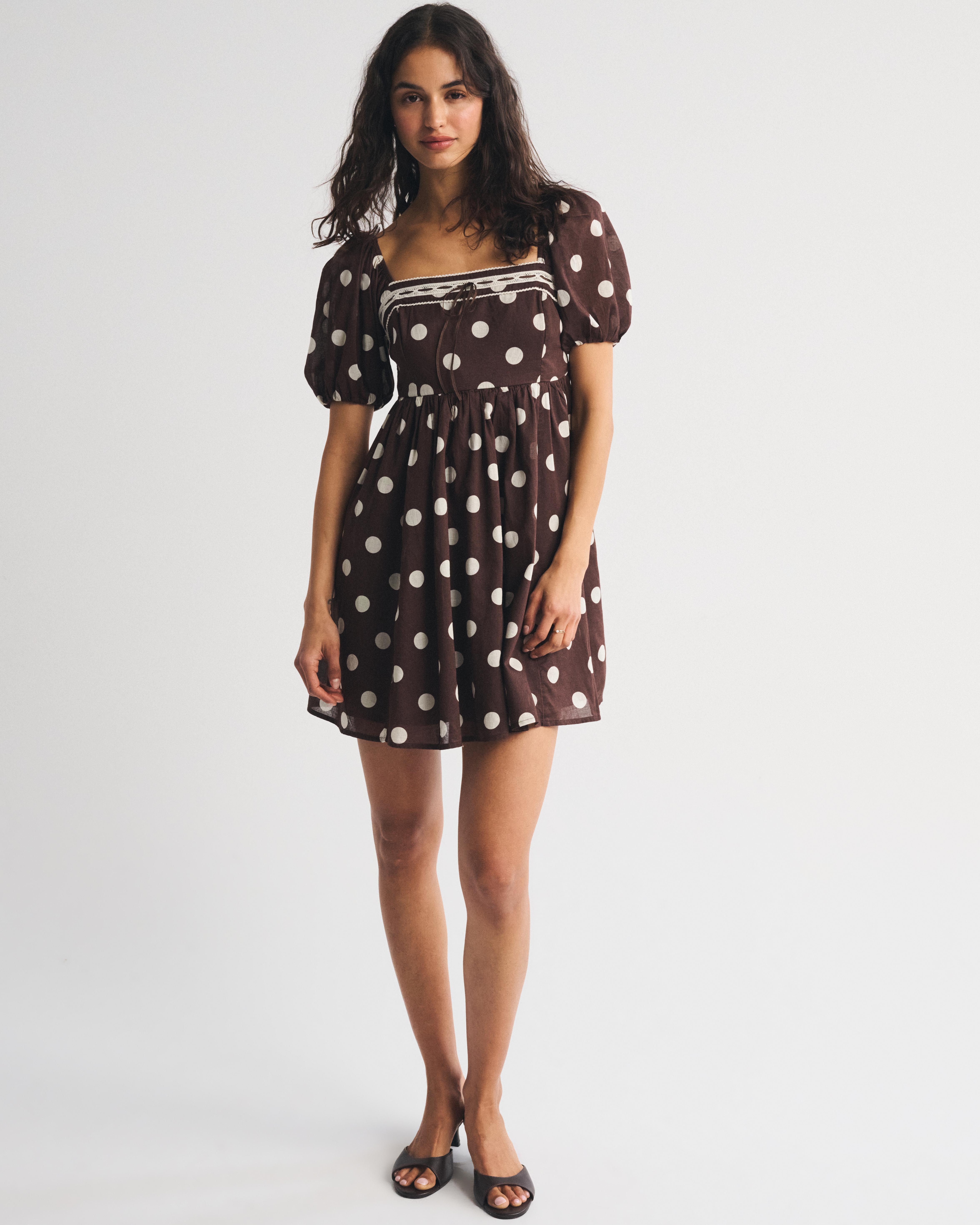 Женские платья Abercrombie & Fitch A&F Emerson Puff Sleeve Mini Dress — фото 3