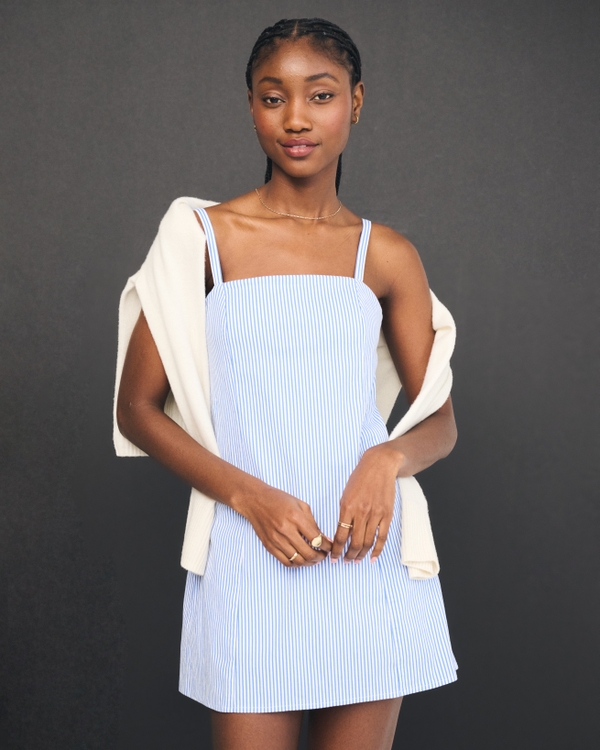 Bra-Free Everyday Skort, Blue Stripe view 1