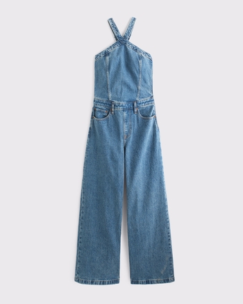 Halter Denim Jumpsuit