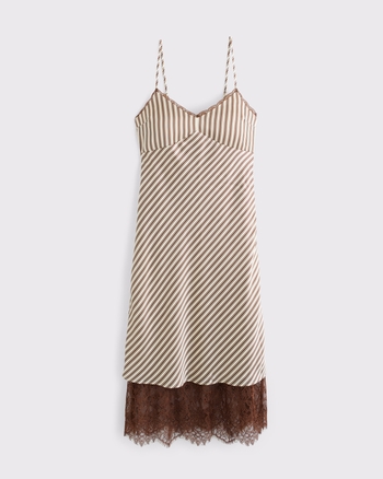 Bra-Free Lace-Trim Slip Midi Dress from Abercrombie & Fitch - $110