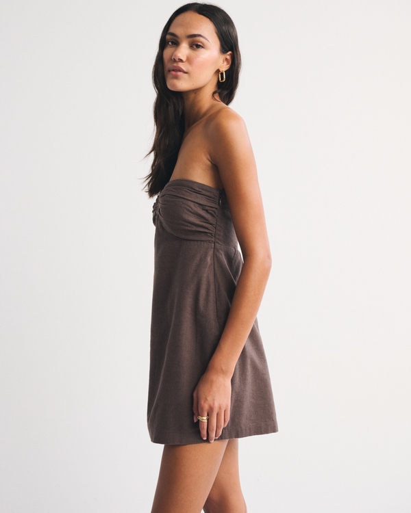 A&F Bra-Free Scarlett Strapless Linen-Blend Skort