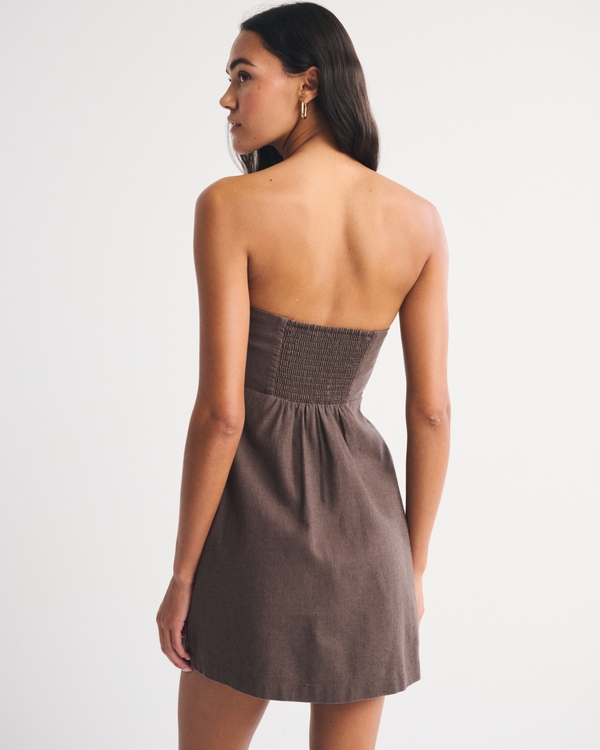 A&F Bra-Free Scarlett Strapless Linen-Blend Skort