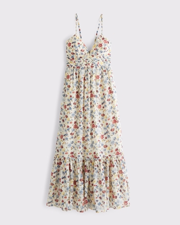 Bra-Free Tie-Back Flowy V-Neck Maxi Dress from Abercrombie & Fitch - $120