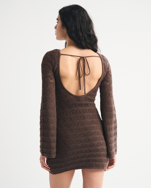 Women's Long-Sleeve Crochet-Style Mini Dress | Women's Clearance |  Abercrombie.com