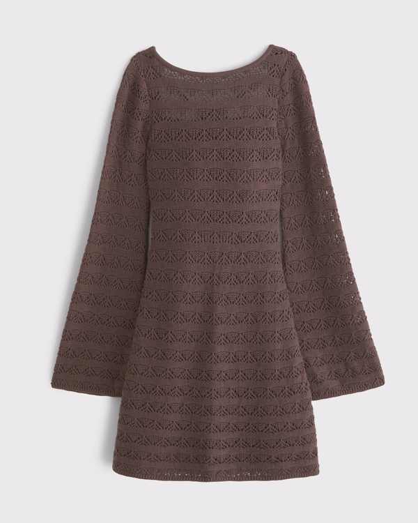 Women's Long-Sleeve Crochet-Style Mini Dress | Women's Clearance |  Abercrombie.com